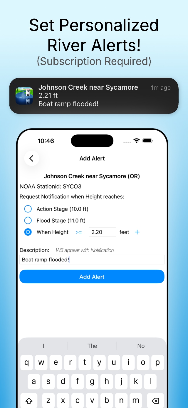 Set Custom River Alerts!